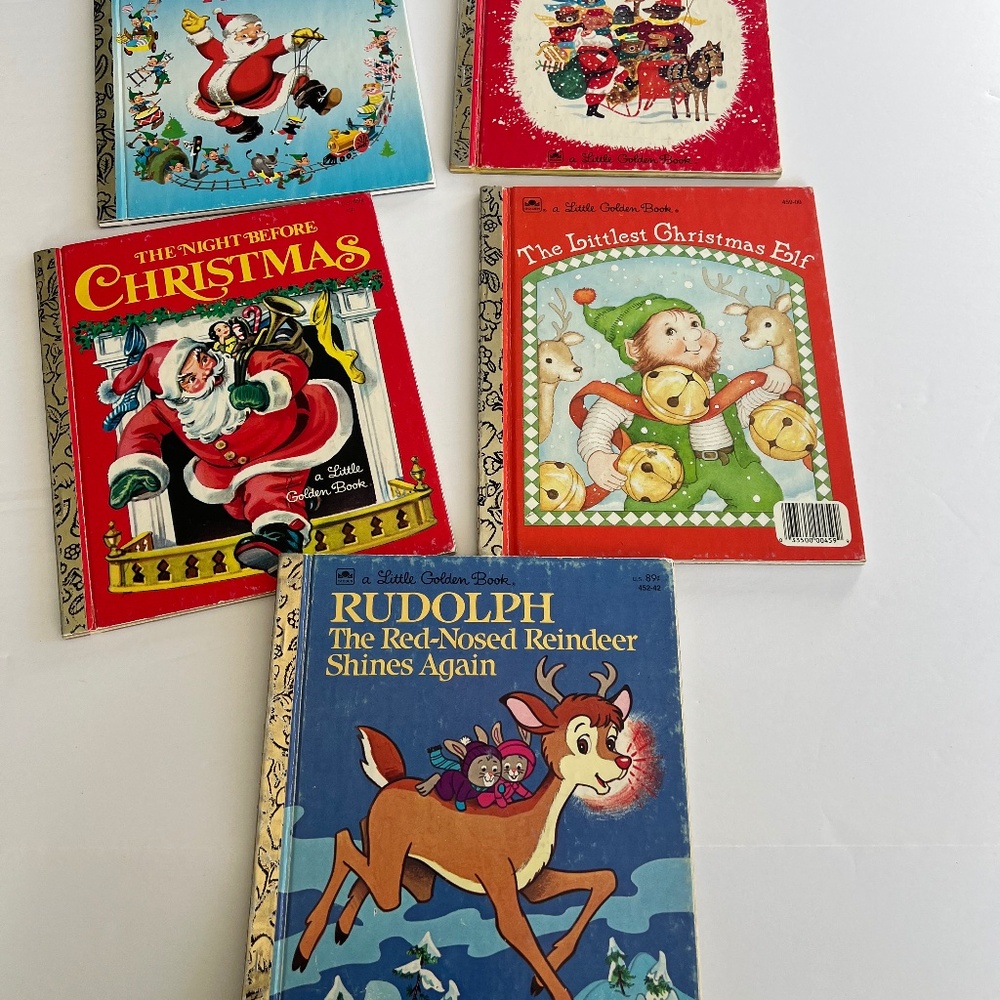 Vintage Little Golden Books Christmas lot of 5